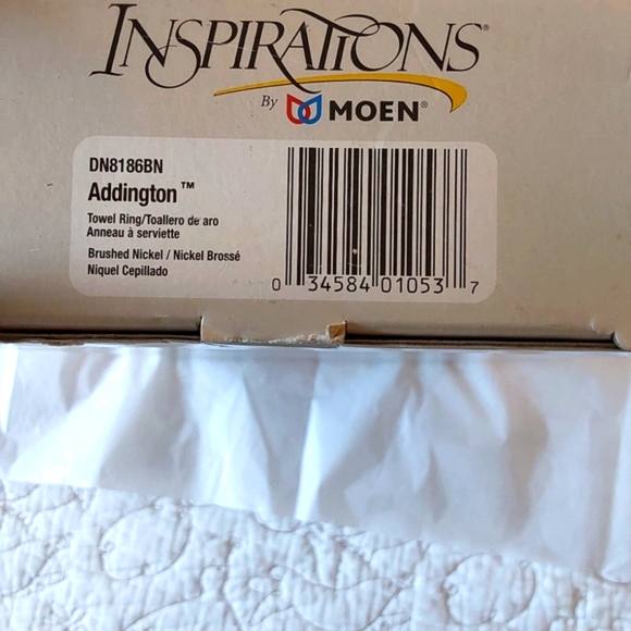 inspirations by Moen Addington Collection Brushed Nickel Towel Ring NIB - Picture 2 of 6